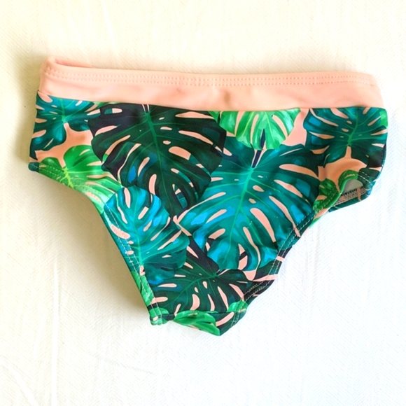 tropical palm print bikini 2 piece swimsuit 2T toddler girls - Picture 6 of 8